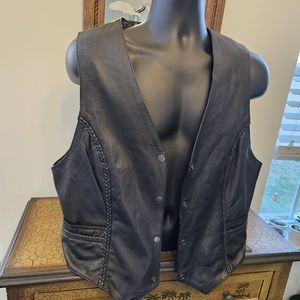 Black Leather Vest - Leather Dudes